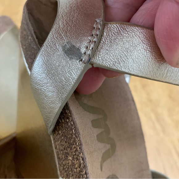 Sam Edelman Gold Strappy Wedge Sandals size 8.5 - Picture 9 of 10